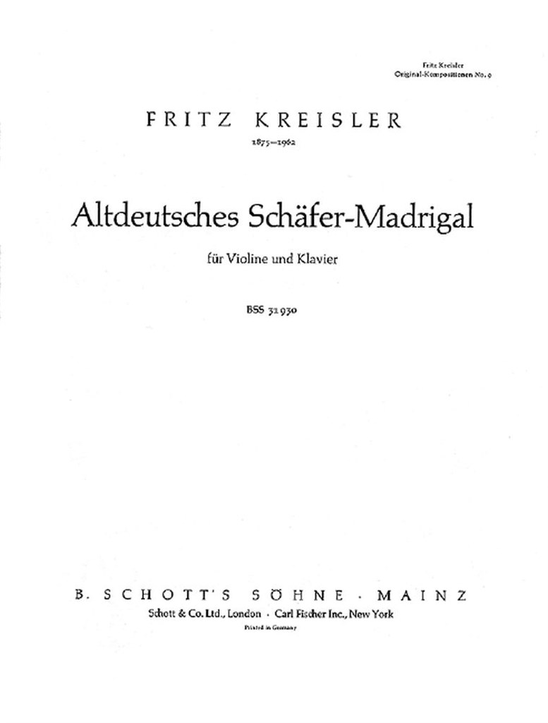 Altdeutsches Schafer-Madrigal